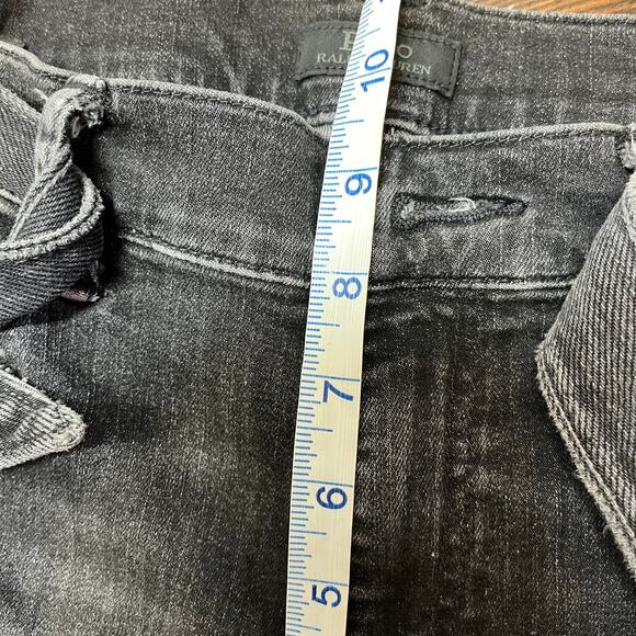 Polo Ralph Lauren The Tompkins Skinny Crop Distressed Jeans w/Belt Size 30 - Picture 9 of 11